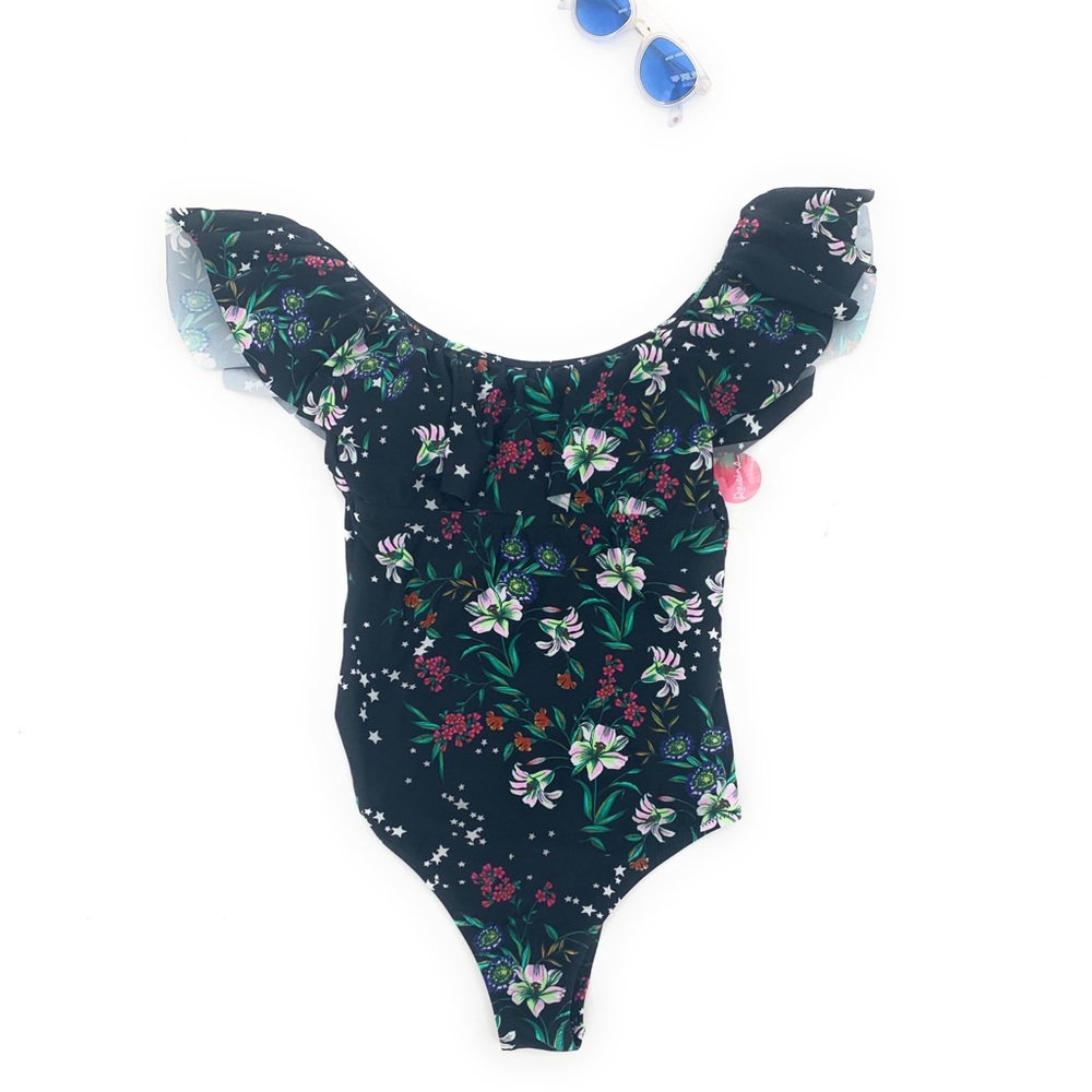 4/$25 Ruffled Romantic One Piece Swimsuit Small - Picture 2 of 8